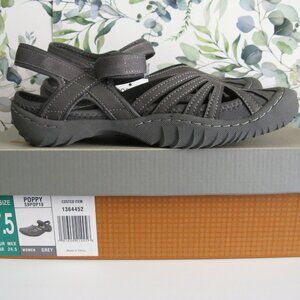JSport By Jambu Poppy Sandals Size 7.5 Grey Walking Hiking Vegan New In Box